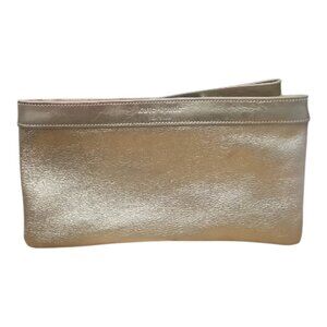 KATE SPADE Metallic Gold Soft Leather Zipper Cosmetic Case